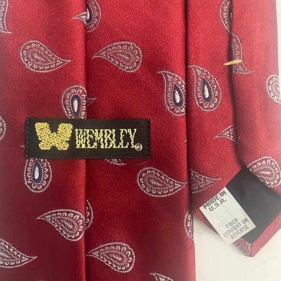 Wembley Neckties Lot of 3 Vintage Polyester Blend Red Blue Mens Ties - Picture 7 of 10